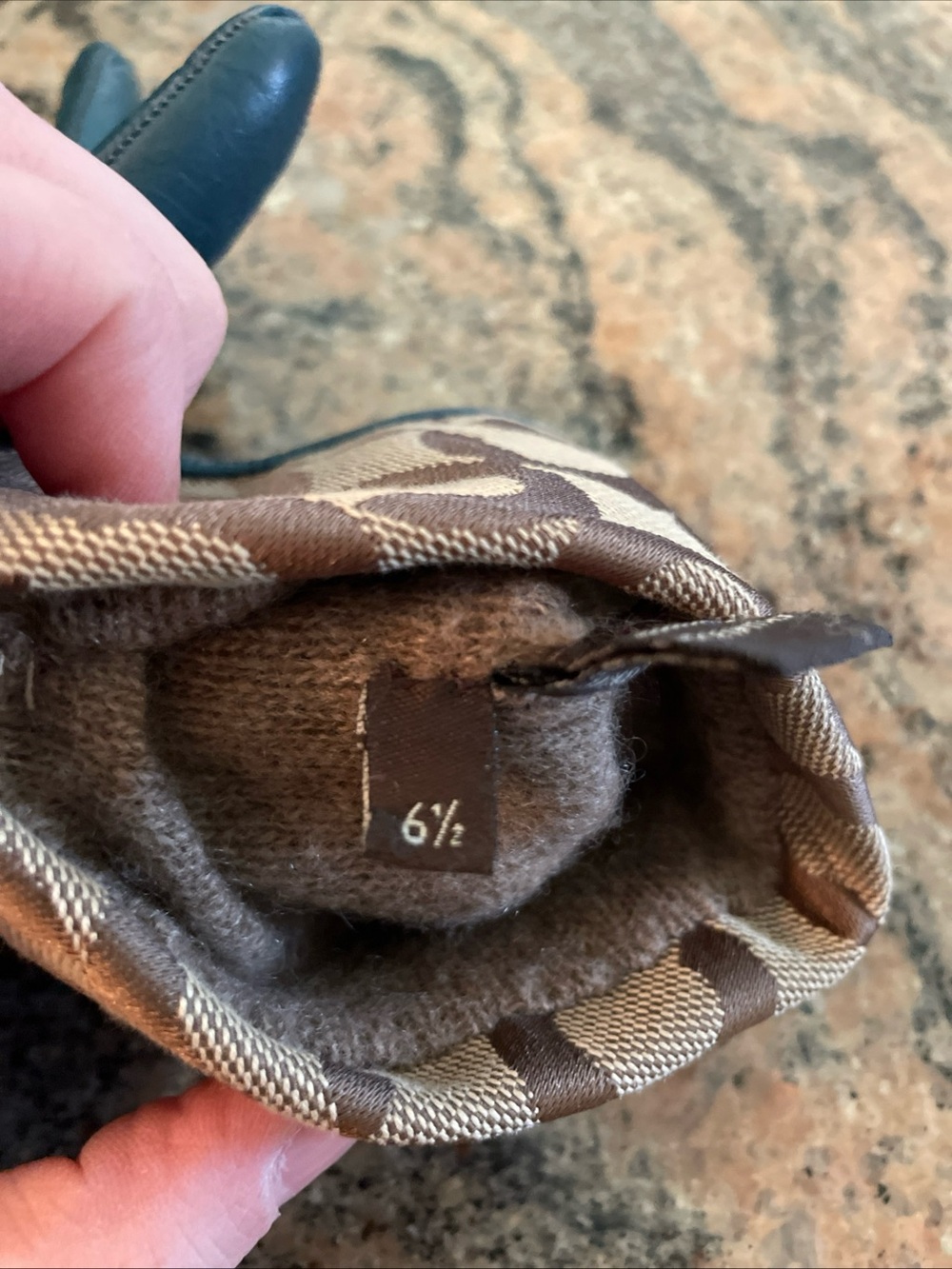 Coach Teal Cashmere Lined Leather Gloves, size 6.5 - Picture 5 of 7